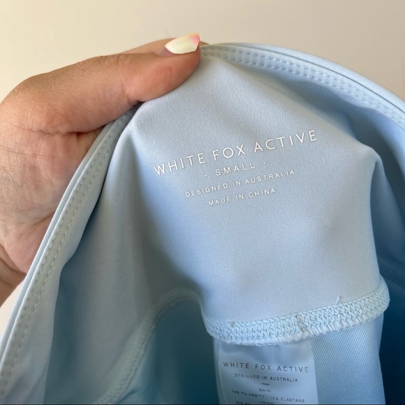 White Fox Boutique active light blue high waisted mesh panel leggings - Picture 5 of 6